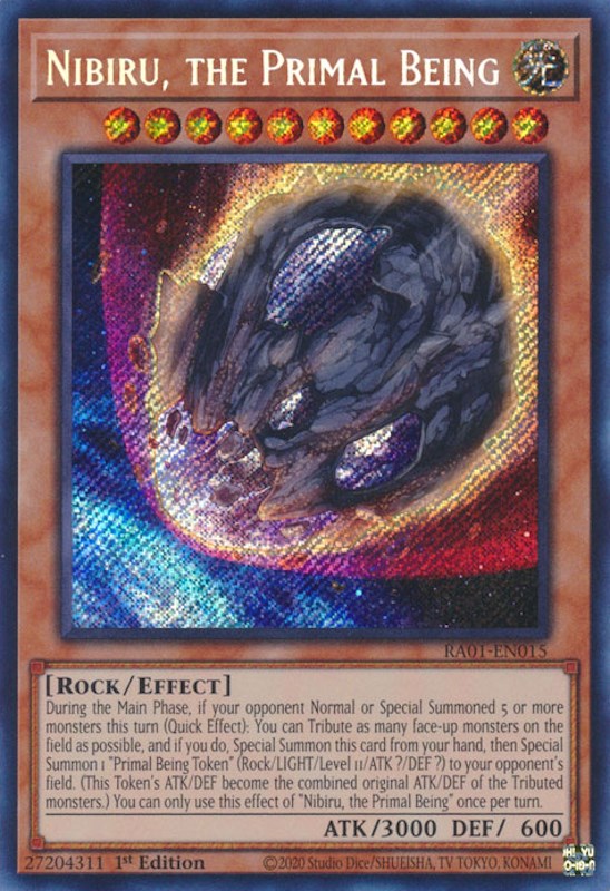 Nibiru, the Primal Being [RA01-EN015] Secret Rare | Gam3 Escape