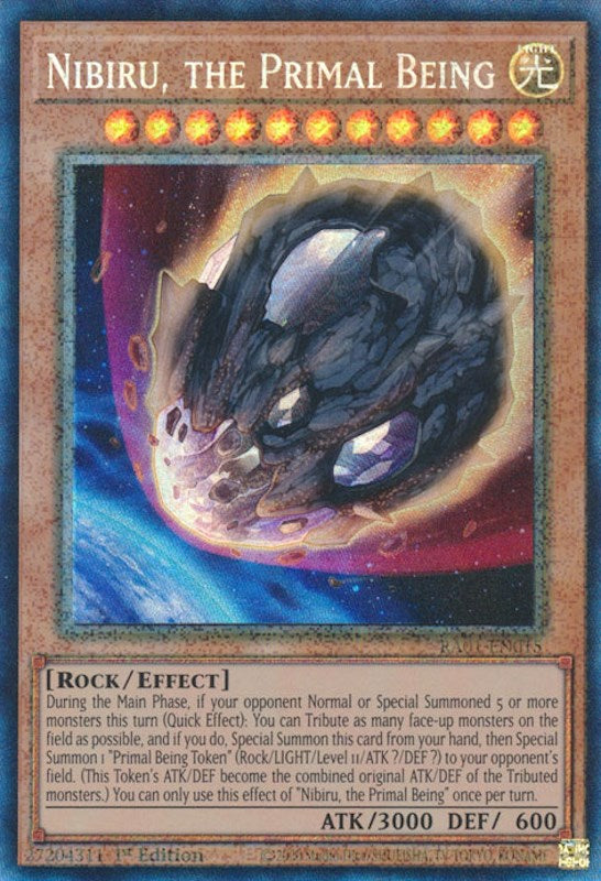 Nibiru, the Primal Being [RA01-EN015] Prismatic Collector's Rare | Gam3 Escape