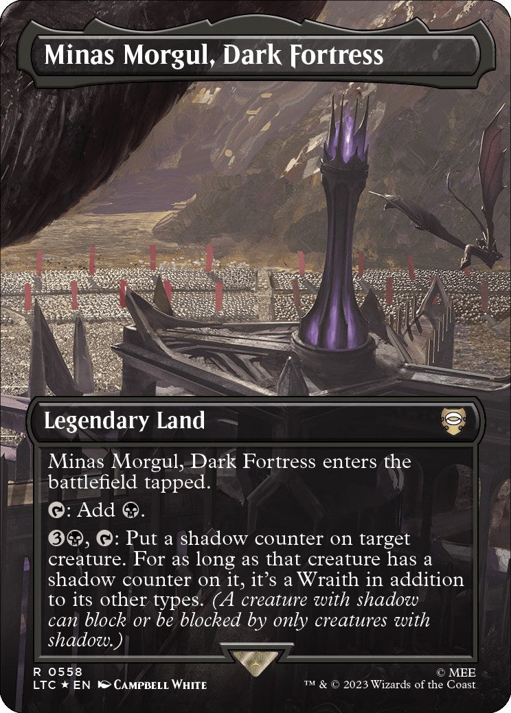 Minas Morgul, Dark Fortress (Borderless) (Surge Foil) [The Lord of the Rings: Tales of Middle-Earth Commander] | Gam3 Escape