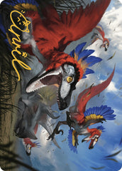 Wrathful Raptors Art Card (Gold-Stamped Signature) [The Lost Caverns of Ixalan Art Series] | Gam3 Escape