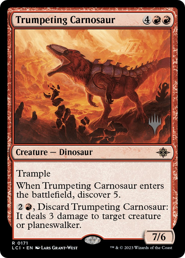 Trumpeting Carnosaur (Promo Pack) [The Lost Caverns of Ixalan Promos] | Gam3 Escape