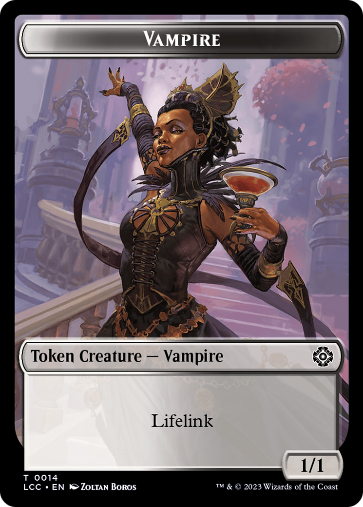 Vampire (0014) // Vampire Demon Double-Sided Token [The Lost Caverns of Ixalan Commander Tokens] | Gam3 Escape