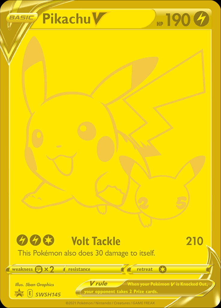 Pikachu V (SWSH145) (Celebrations) [Sword & Shield: Black Star Promos] | Gam3 Escape