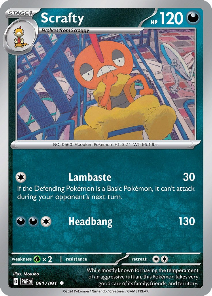 Scrafty (061/091) [Scarlet & Violet: Paldean Fates] | Gam3 Escape