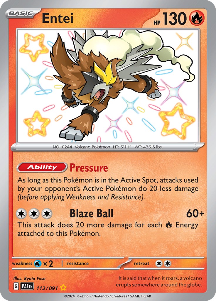 Entei (112/091) [Scarlet & Violet: Paldean Fates] | Gam3 Escape