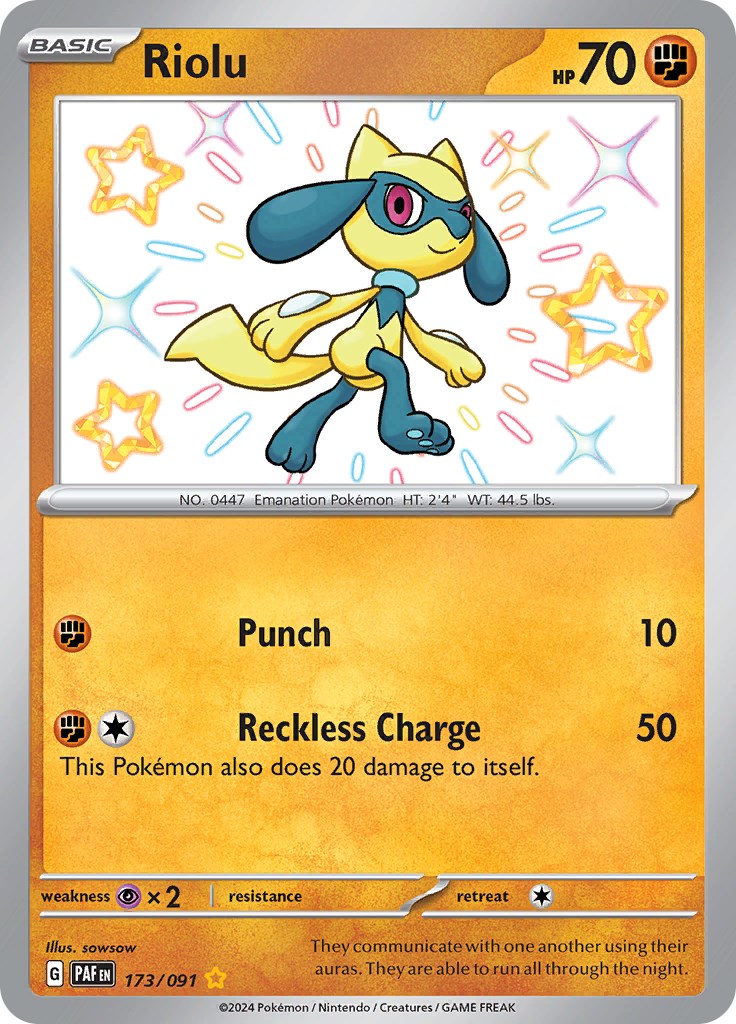 Riolu (173/091) [Scarlet & Violet: Paldean Fates] | Gam3 Escape