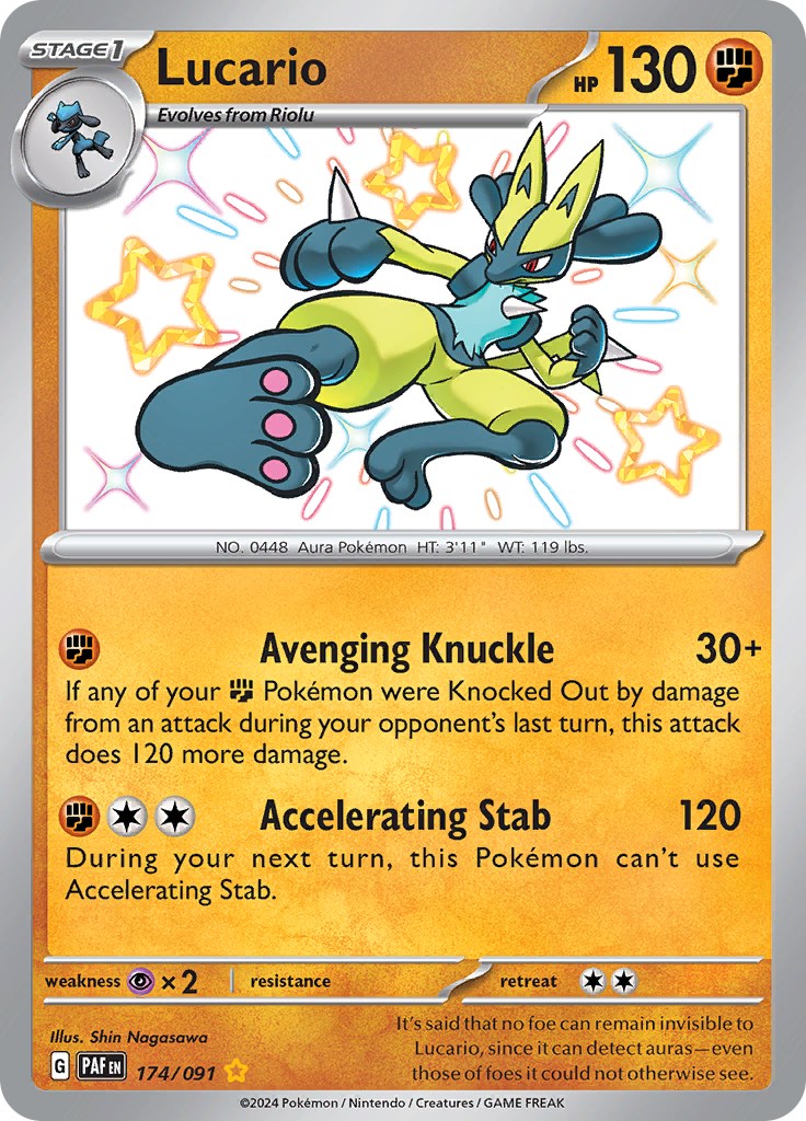 Lucario (174/091) [Scarlet & Violet: Paldean Fates] | Gam3 Escape