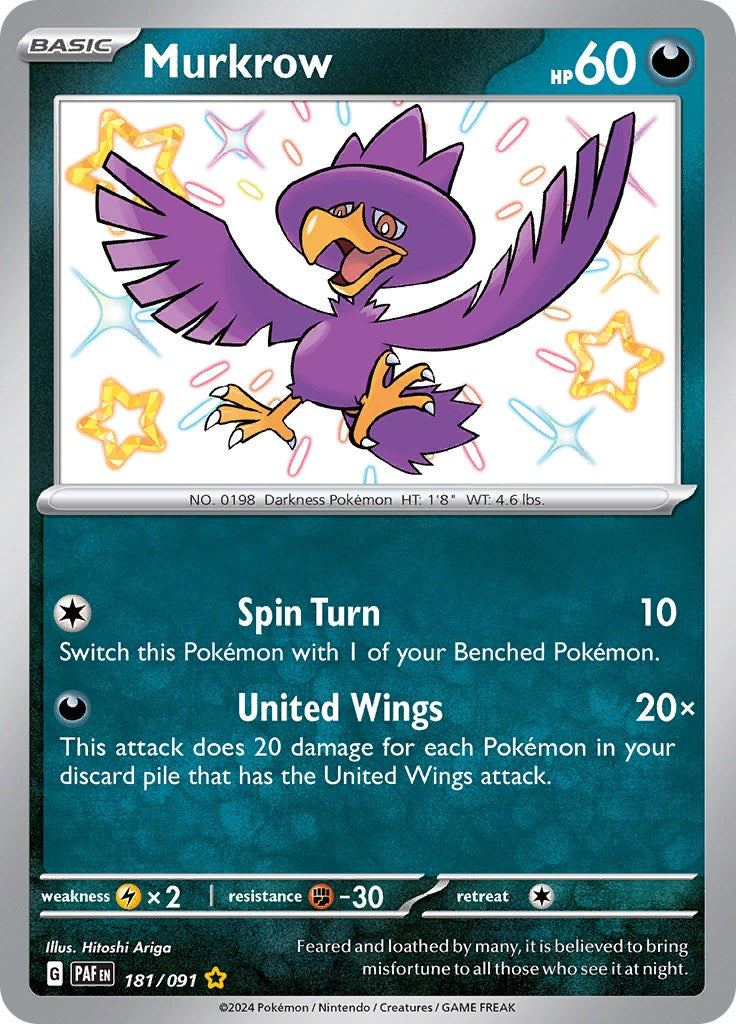 Murkrow (181/091) [Scarlet & Violet: Paldean Fates] | Gam3 Escape