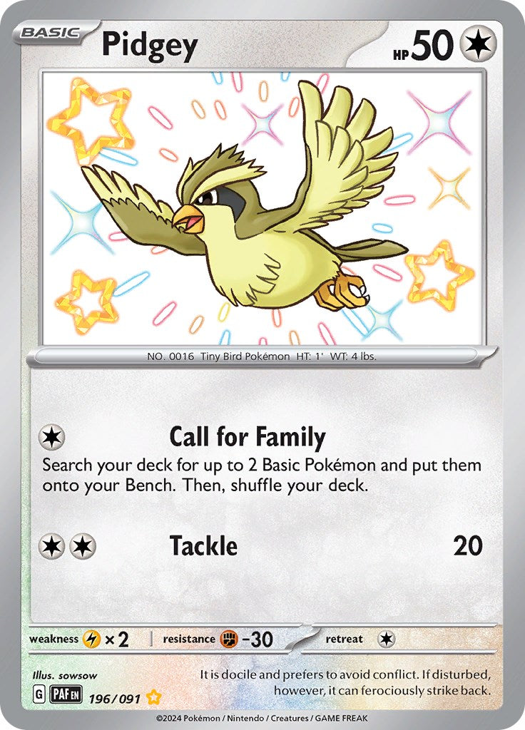 Pidgey (196/091) [Scarlet & Violet: Paldean Fates] | Gam3 Escape