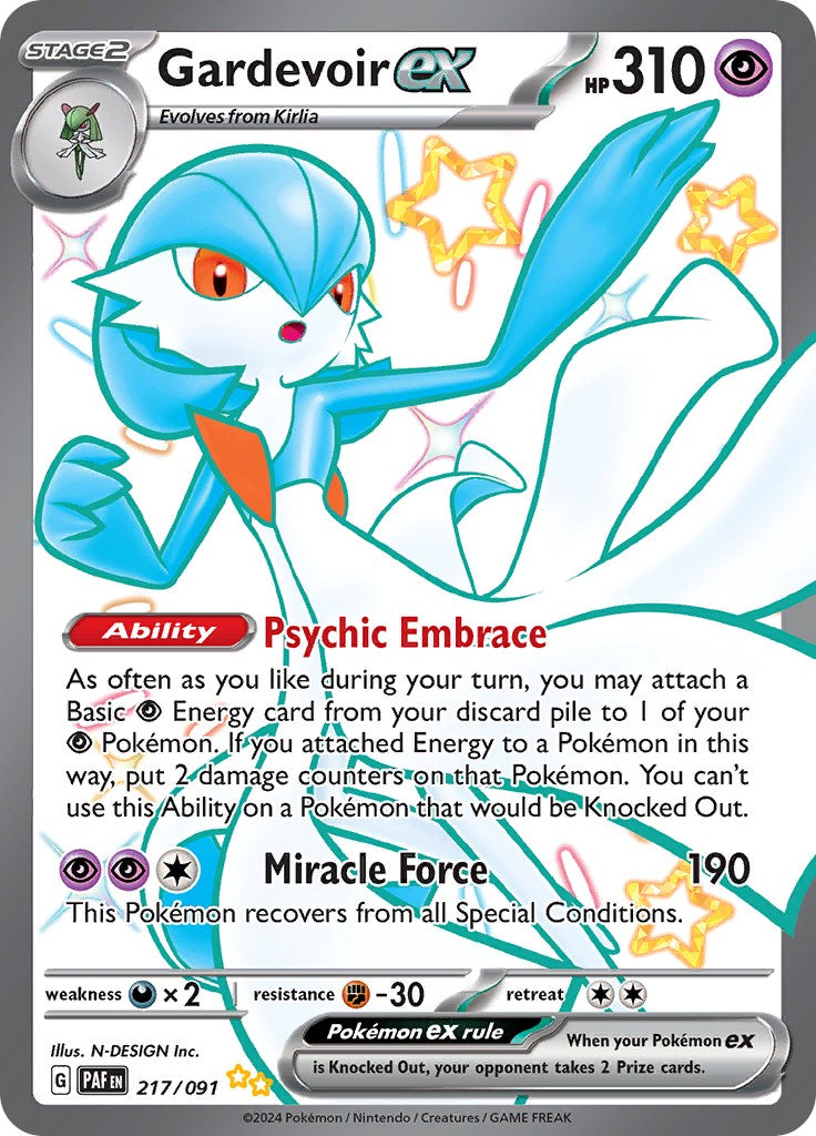 Gardevoir ex (217/091) [Scarlet & Violet: Paldean Fates] | Gam3 Escape