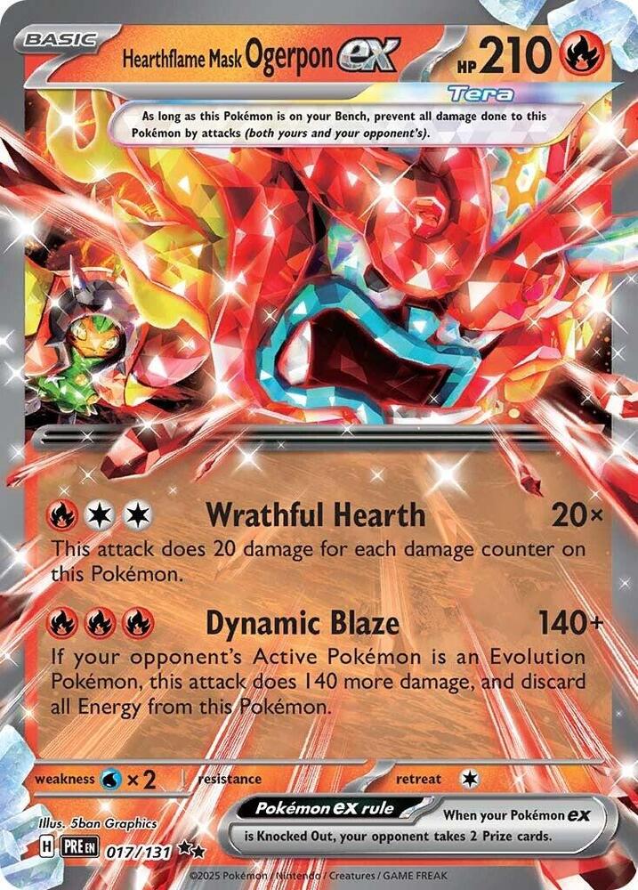 Hearthflame Mask Ogerpon ex (017/131) [Scarlet & Violet: Prismatic Evolutions] | Gam3 Escape