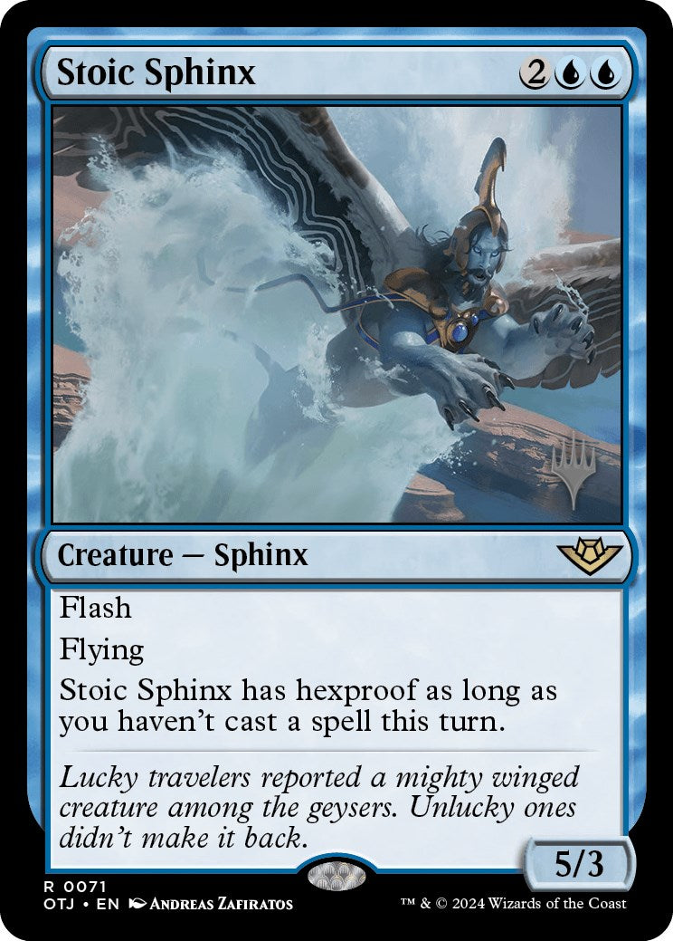 Stoic Sphinx (Promo Pack) [Outlaws of Thunder Junction Promos] | Gam3 Escape