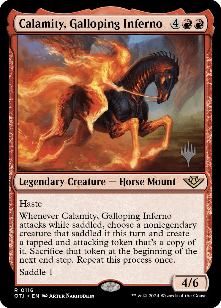 Calamity, Galloping Inferno (Promo Pack) [Outlaws of Thunder Junction Promos] | Gam3 Escape