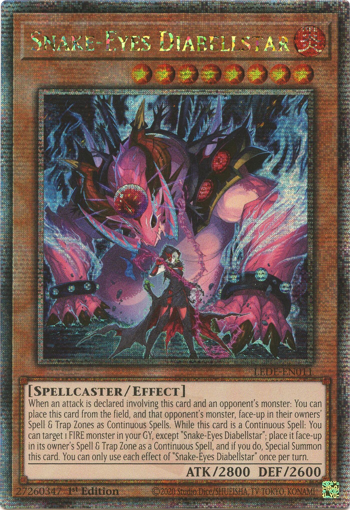 Snake-Eyes Diabellstar [LEDE-EN011] Quarter Century Secret Rare | Gam3 Escape