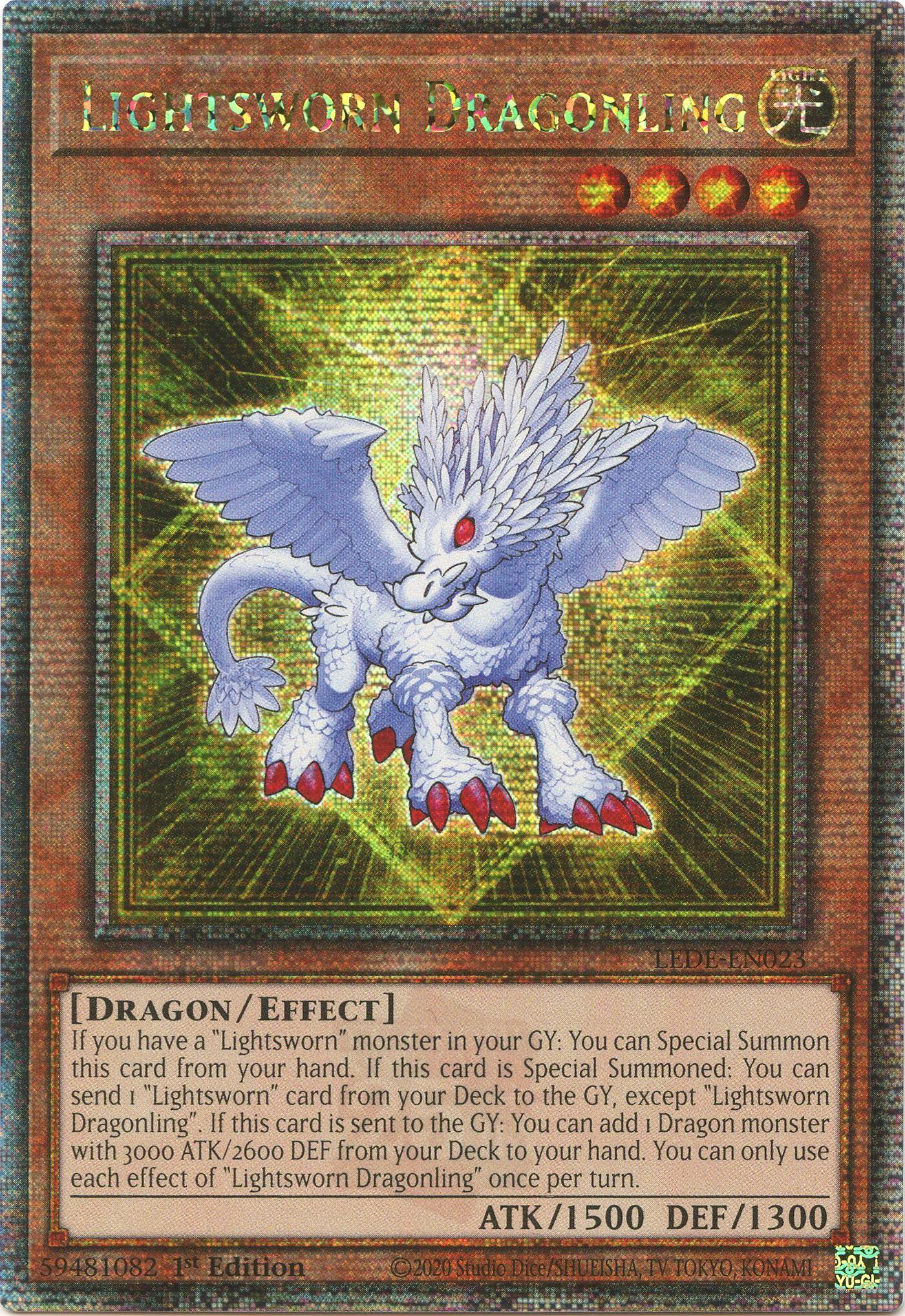 Lightsworn Dragonling (Quarter Century Secret Rare) [LEDE-EN023] Quarter Century Secret Rare | Gam3 Escape