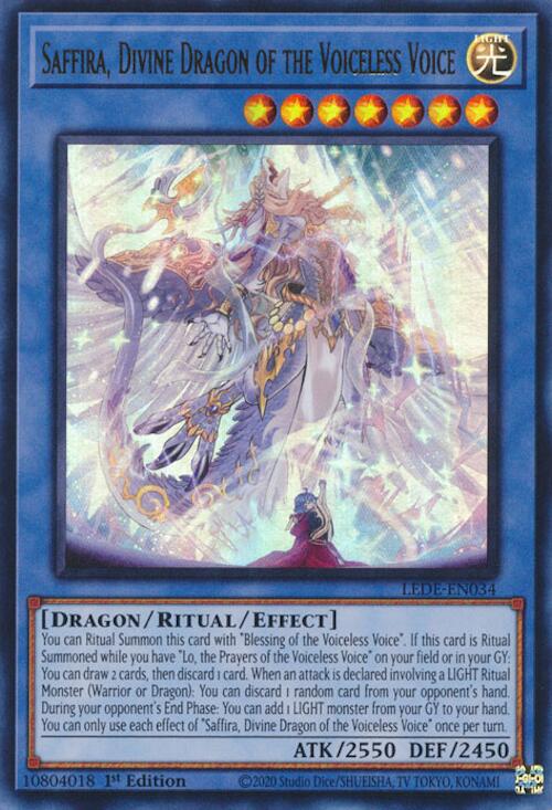 Saffira, Divine Dragon of the Voiceless Voice [LEDE-EN034] Ultra Rare | Gam3 Escape