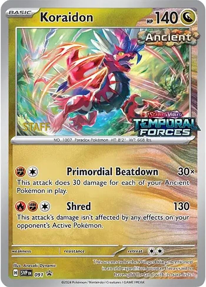 Koraidon (091) (Stamped) (Staff) [Scarlet & Violet: Black Star Promos] | Gam3 Escape