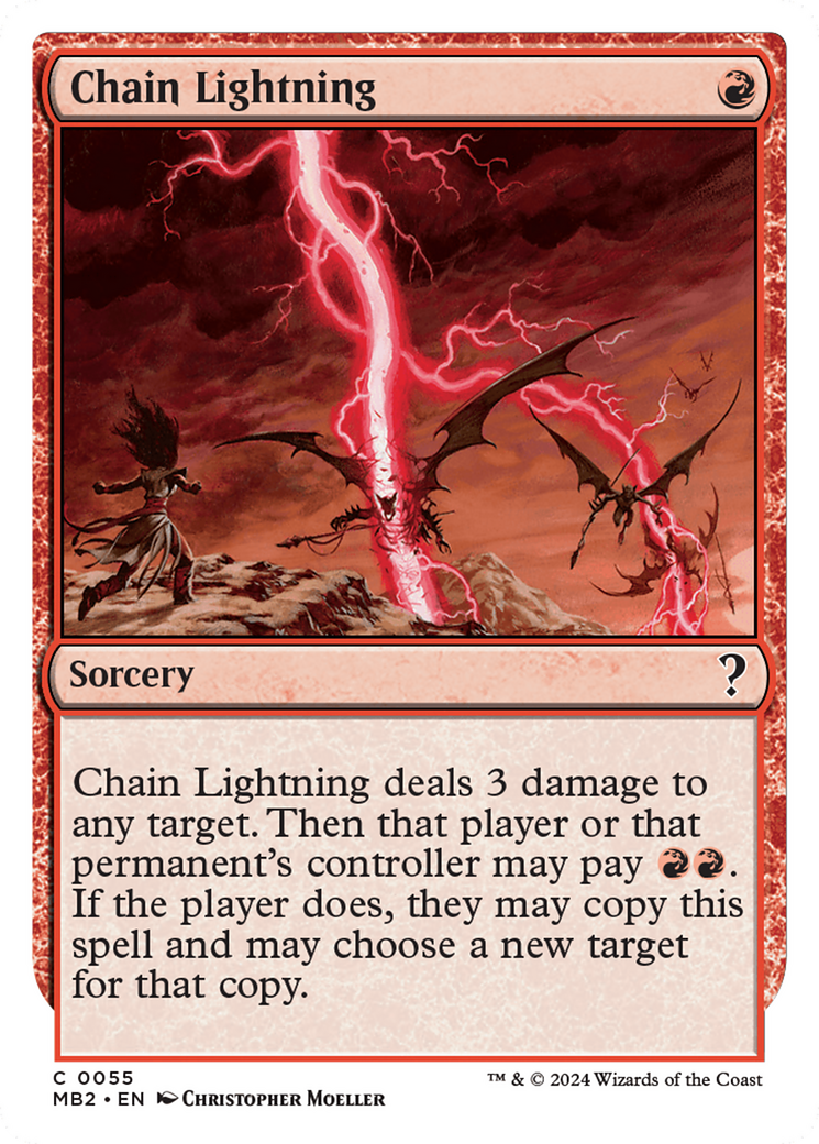 Chain Lightning (White Border) [Mystery Booster 2] | Gam3 Escape