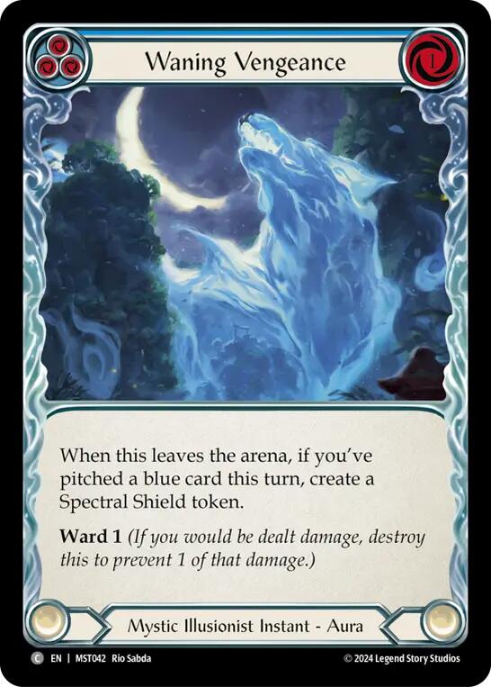 Waning Vengeance (Blue) [MST042] (Part the Mistveil)  Rainbow Foil | Gam3 Escape