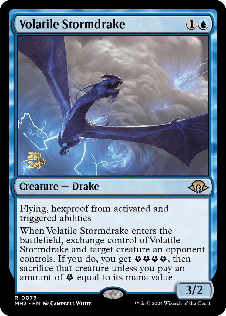 Volatile Stormdrake [Modern Horizons 3 Prerelease Promos] | Gam3 Escape