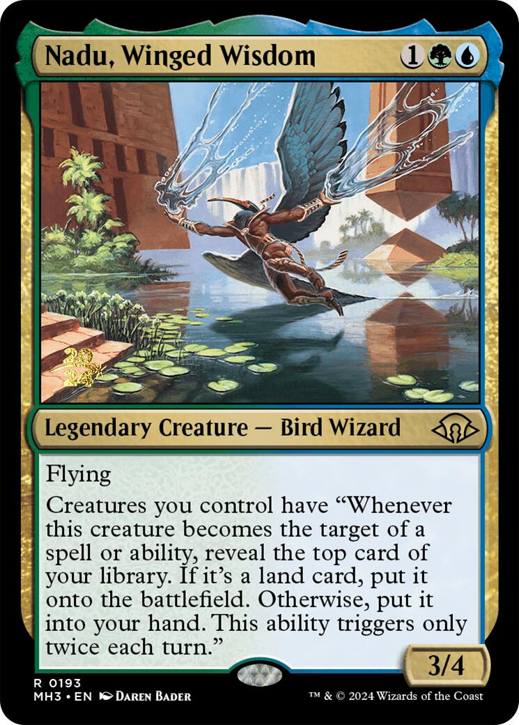 Nadu, Winged Wisdom [Modern Horizons 3 Prerelease Promos] | Gam3 Escape