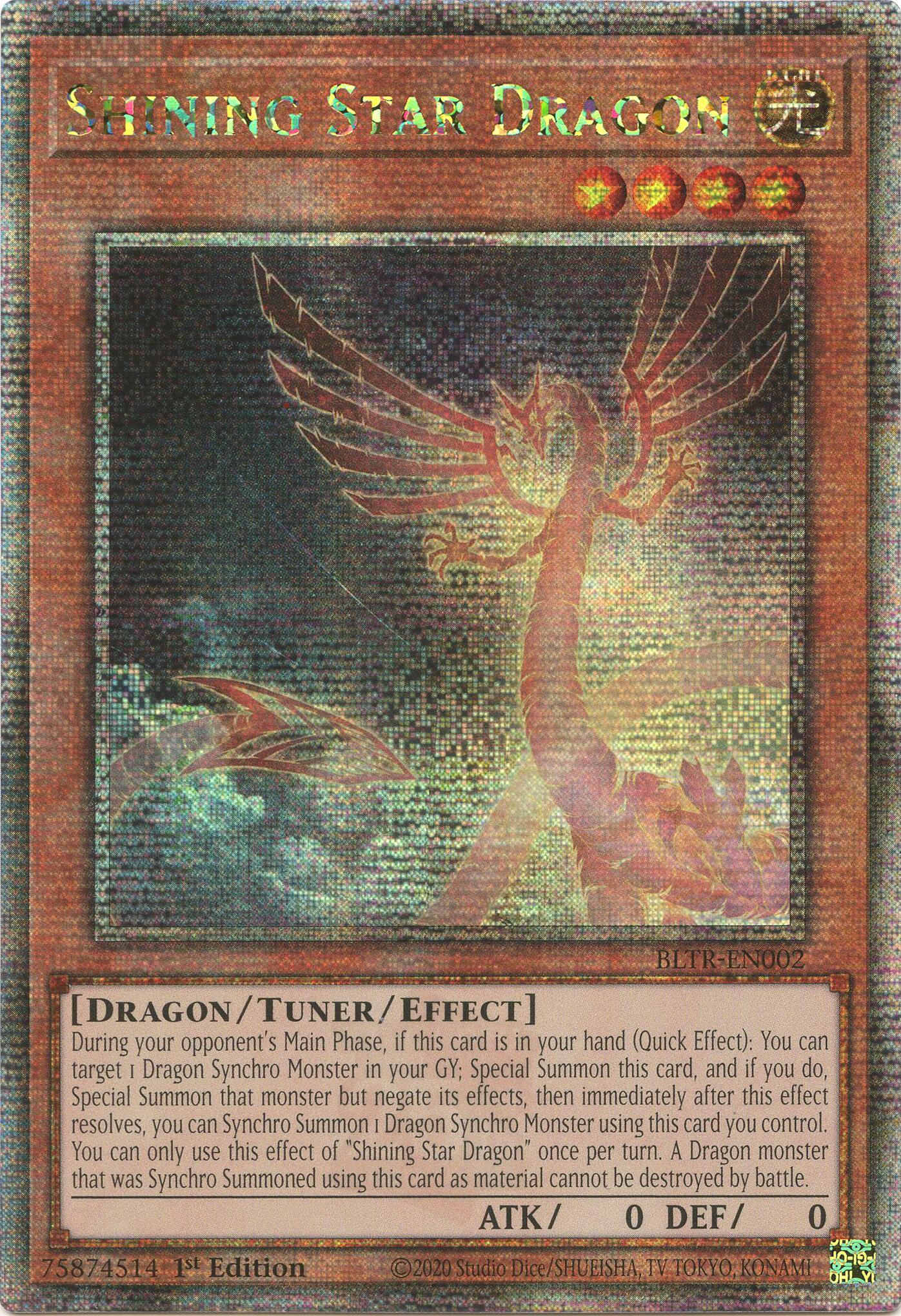 Shining Star Dragon (Quarter Century Secret Rare) [BLTR-EN002] Quarter Century Secret Rare | Gam3 Escape