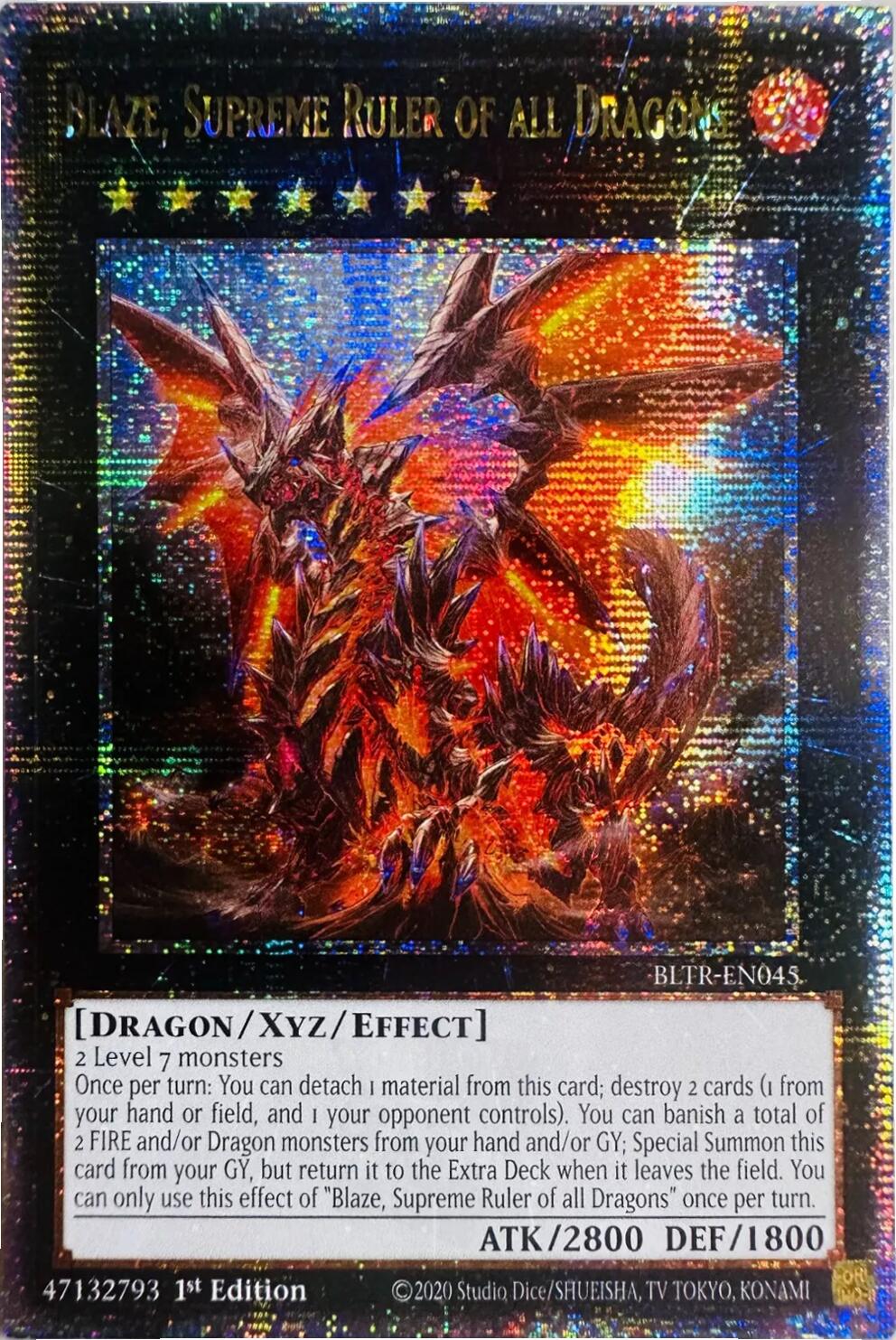 Blaze, Supreme Ruler of all Dragons (Quarter Century Secret Rare) [BLTR-EN045] Quarter Century Secret Rare | Gam3 Escape