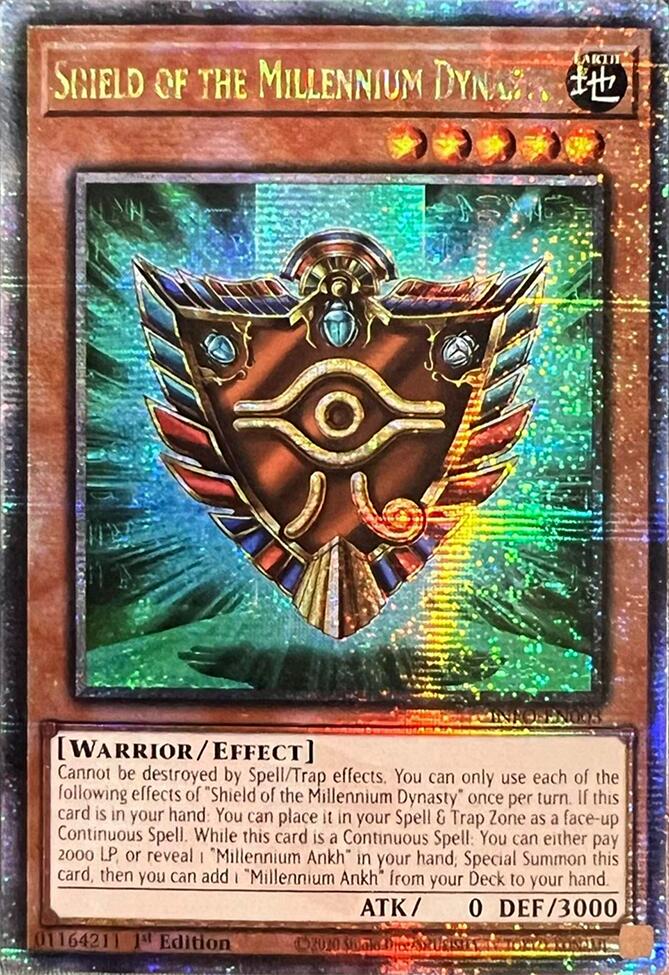 Shield of the Millennium Dynasty (Quarter Century Secret Rare) [INFO-EN003] Quarter Century Secret Rare | Gam3 Escape