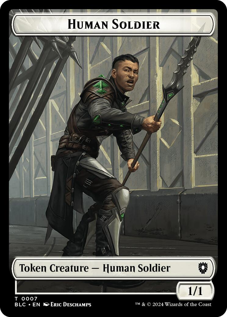 Human Soldier // Wolf (035) Double-Sided Token [Bloomburrow Commander Tokens] | Gam3 Escape