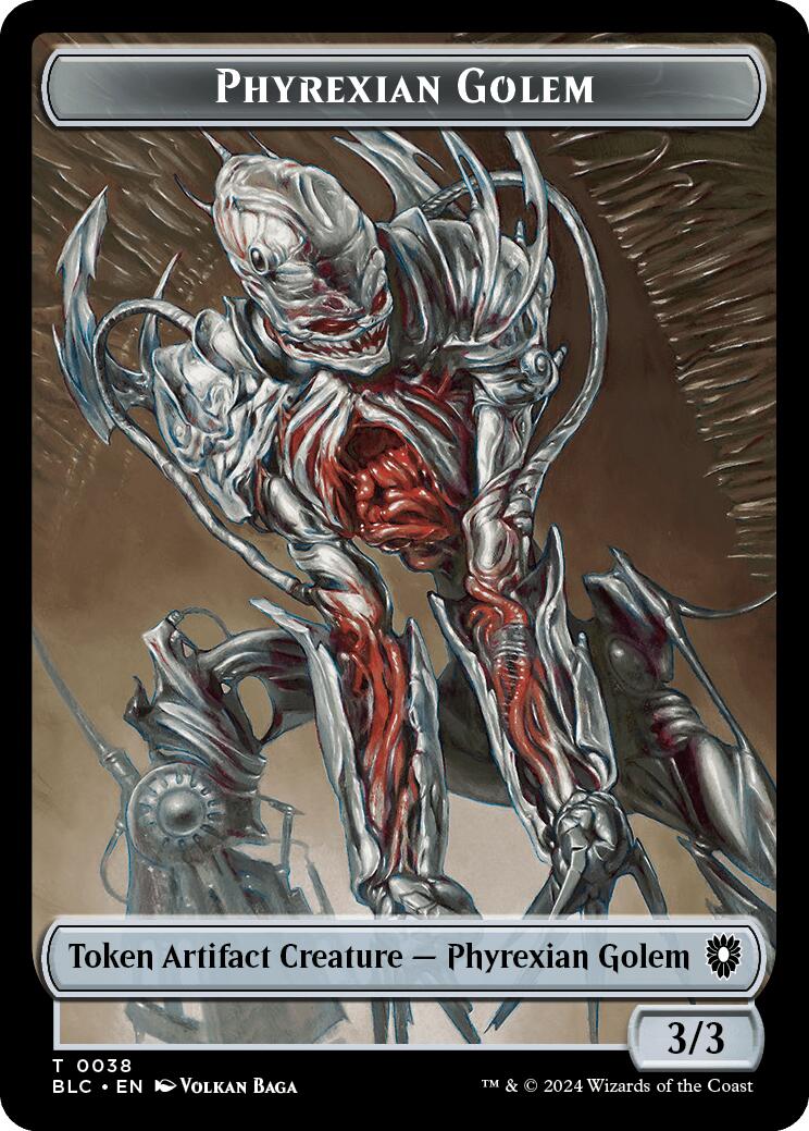 Phyrexian Golem // Faerie Double-Sided Token [Bloomburrow Commander Tokens] | Gam3 Escape