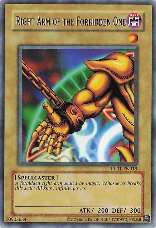 Right Arm of the Forbidden One [RP01-EN019] Rare | Gam3 Escape