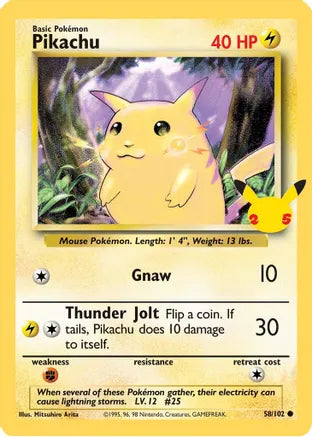 Pikachu (58/102) (25th Anniversary) (Jumbo Card) [Celebrations: 25th Anniversary] | Gam3 Escape