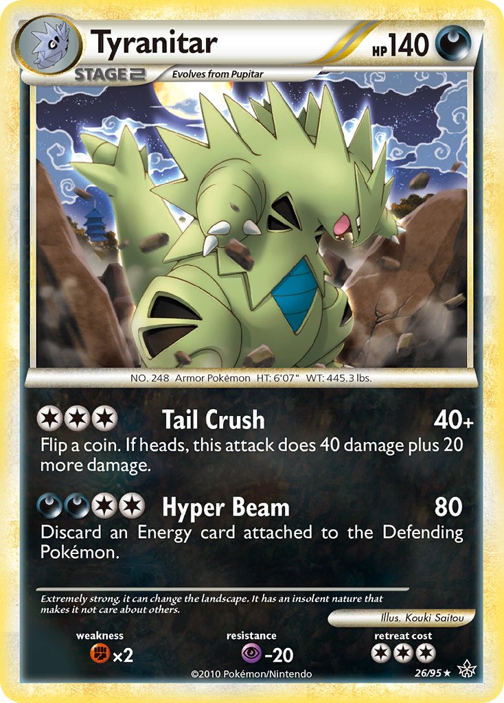 Tyranitar (26/95) (Theme Deck Exclusive) [HeartGold & SoulSilver: Unleashed] | Gam3 Escape