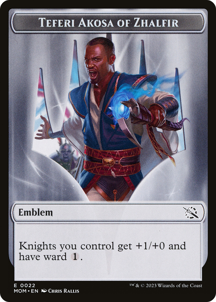 Treasure (20) // Teferi Akosa of Zhalfir Emblem Double-Sided Token [March of the Machine Tokens] | Gam3 Escape