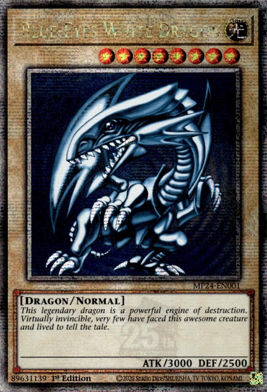 Blue-Eyes White Dragon [MP24-EN001] Quarter Century Secret Rare | Gam3 Escape