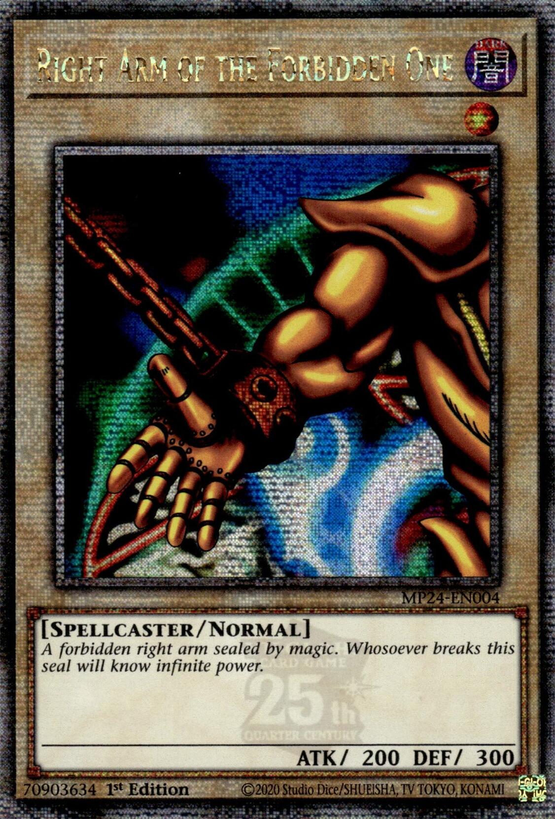 Right Arm of the Forbidden One [MP24-EN004] Quarter Century Secret Rare | Gam3 Escape