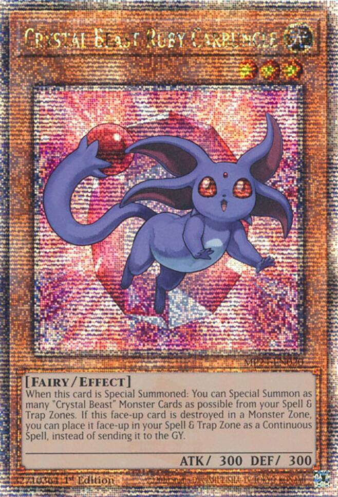 Crystal Beast Ruby Carbuncle [MP24-EN020] Quarter Century Secret Rare | Gam3 Escape