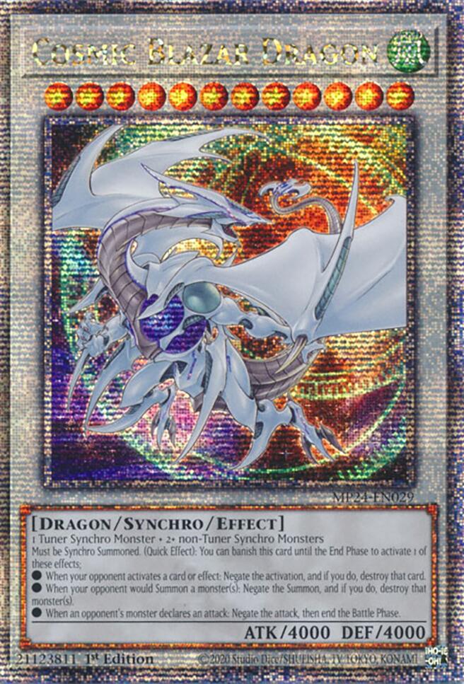 Cosmic Blazar Dragon [MP24-EN029] Quarter Century Secret Rare | Gam3 Escape