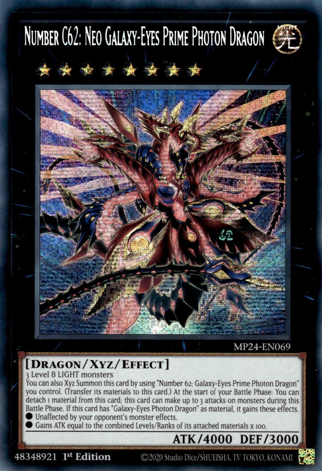 Number C62: Neo Galaxy-Eyes Prime Photon Dragon [MP24-EN069] Prismatic Secret Rare | Gam3 Escape