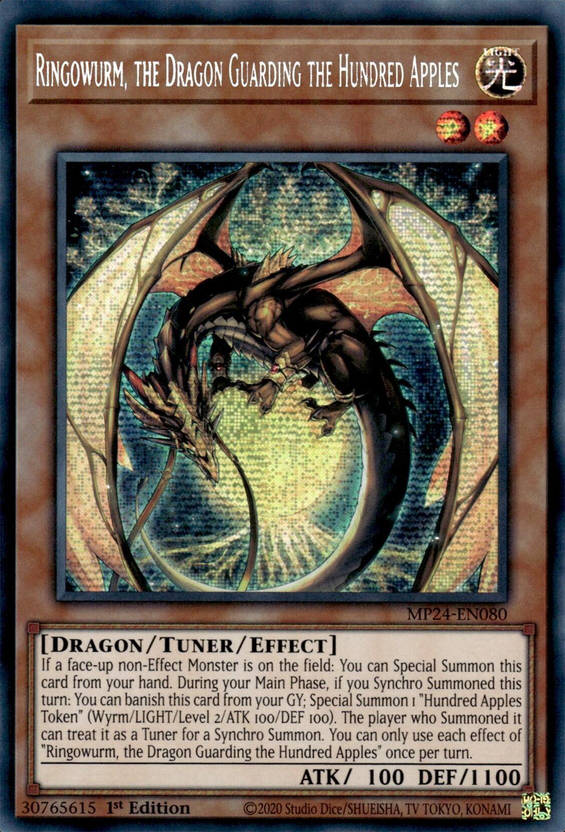 Ringowurm, the Dragon Guarding the Hundred Apples [MP24-EN080] Prismatic Secret Rare | Gam3 Escape