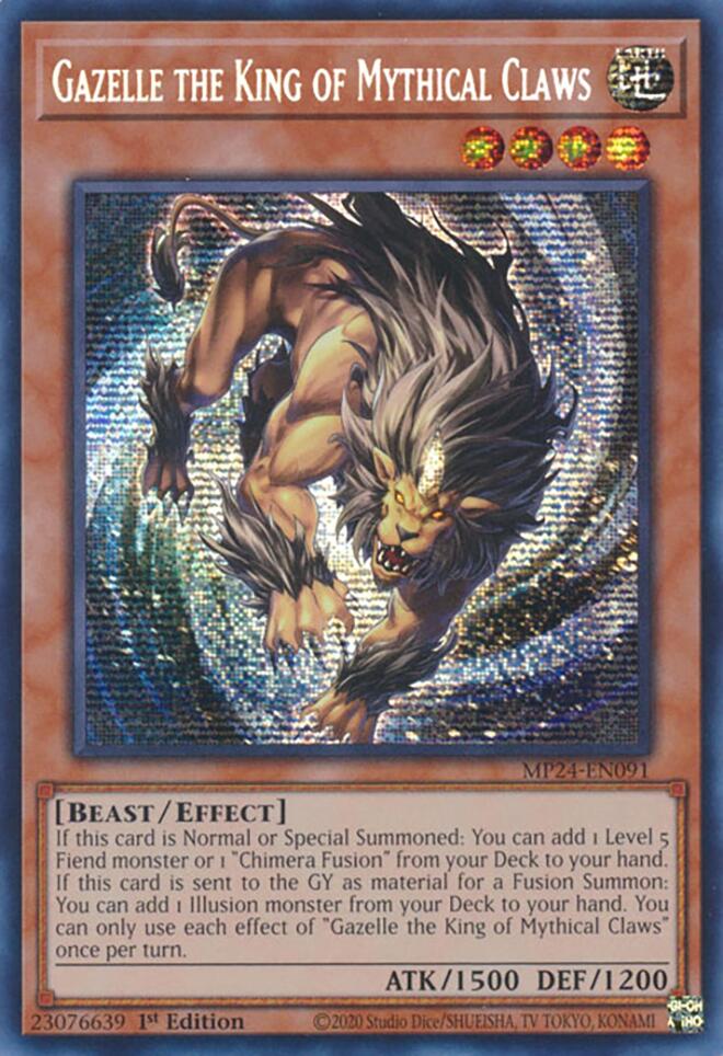 Gazelle the King of Mythical Claws [MP24-EN091] Prismatic Secret Rare | Gam3 Escape
