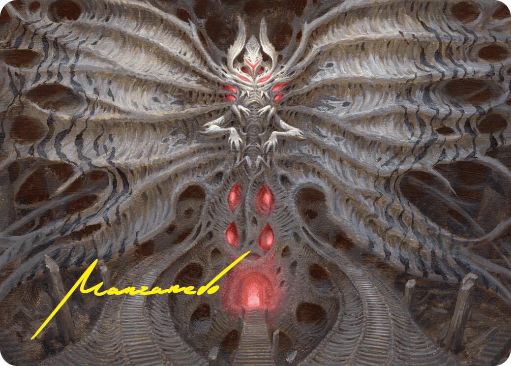 Valgavoth, Terror Eater Art Card (Gold-Stamped Signature) [Duskmourn: House of Horror Art Series] | Gam3 Escape