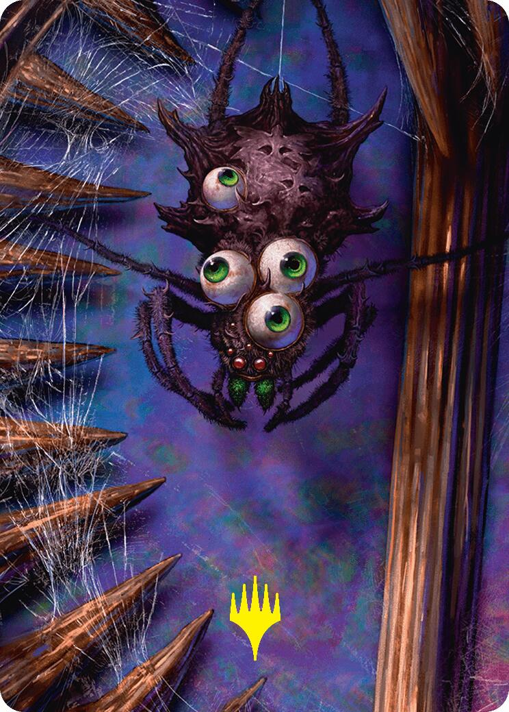 Spider Art Card (Gold-Stamped Planeswalker Symbol) [Duskmourn: House of Horror Art Series] | Gam3 Escape