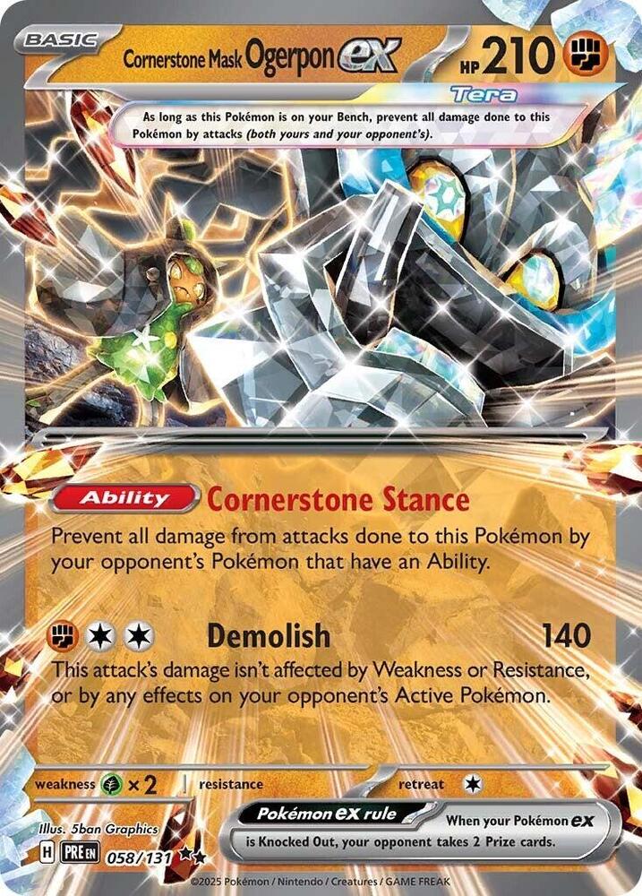 Cornerstone Mask Ogerpon ex (058/131) [Scarlet & Violet: Prismatic Evolutions] | Gam3 Escape