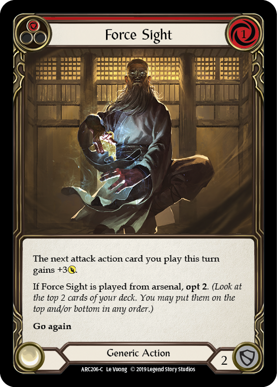 Force Sight (Red) [ARC206-C] (Arcane Rising)  1st Edition Normal | Gam3 Escape