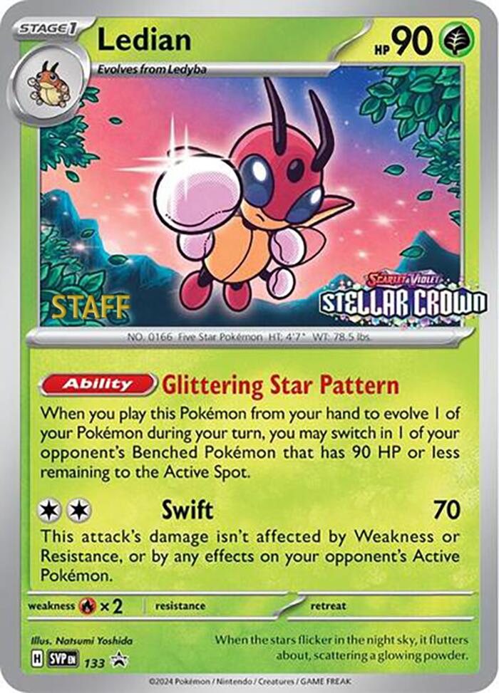 Ledian (133) (Staff Promo) [Scarlet & Violet: Black Star Promos] | Gam3 Escape