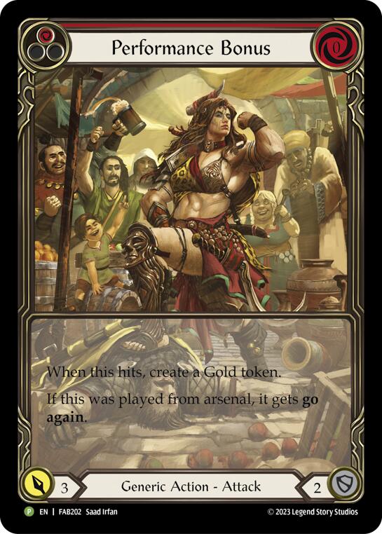 Performance Bonus (Red) (Cold Foil) [FAB202] (Promo)  Rainbow Foil | Gam3 Escape