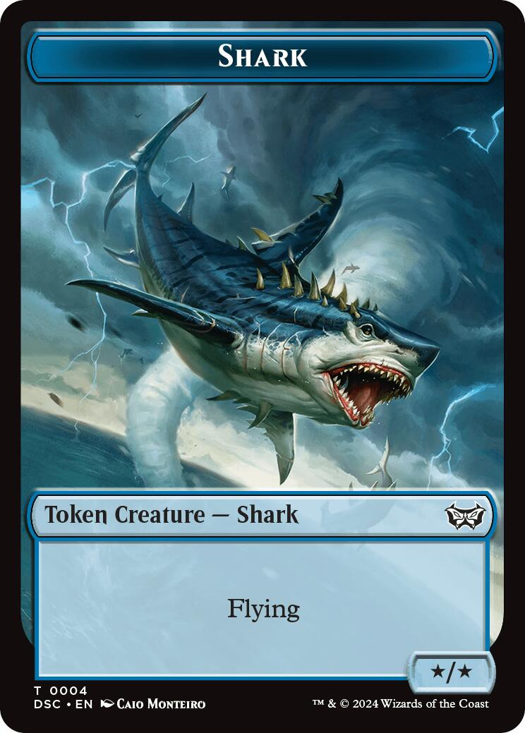 Shark // Copy Double-Sided Token [Duskmourn: House of Horror Commander Tokens] | Gam3 Escape