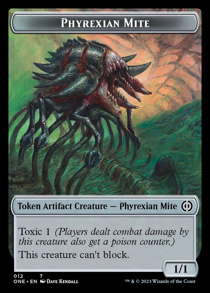 Rebel // Phyrexian Mite (012) Double-Sided Token [Phyrexia: All Will Be One Tokens] | Gam3 Escape