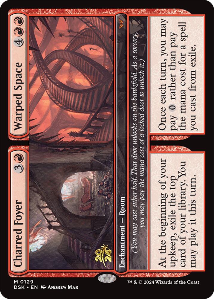 Charred Foyer // Warped Space [Duskmourn: House of Horror Prerelease Promos] | Gam3 Escape